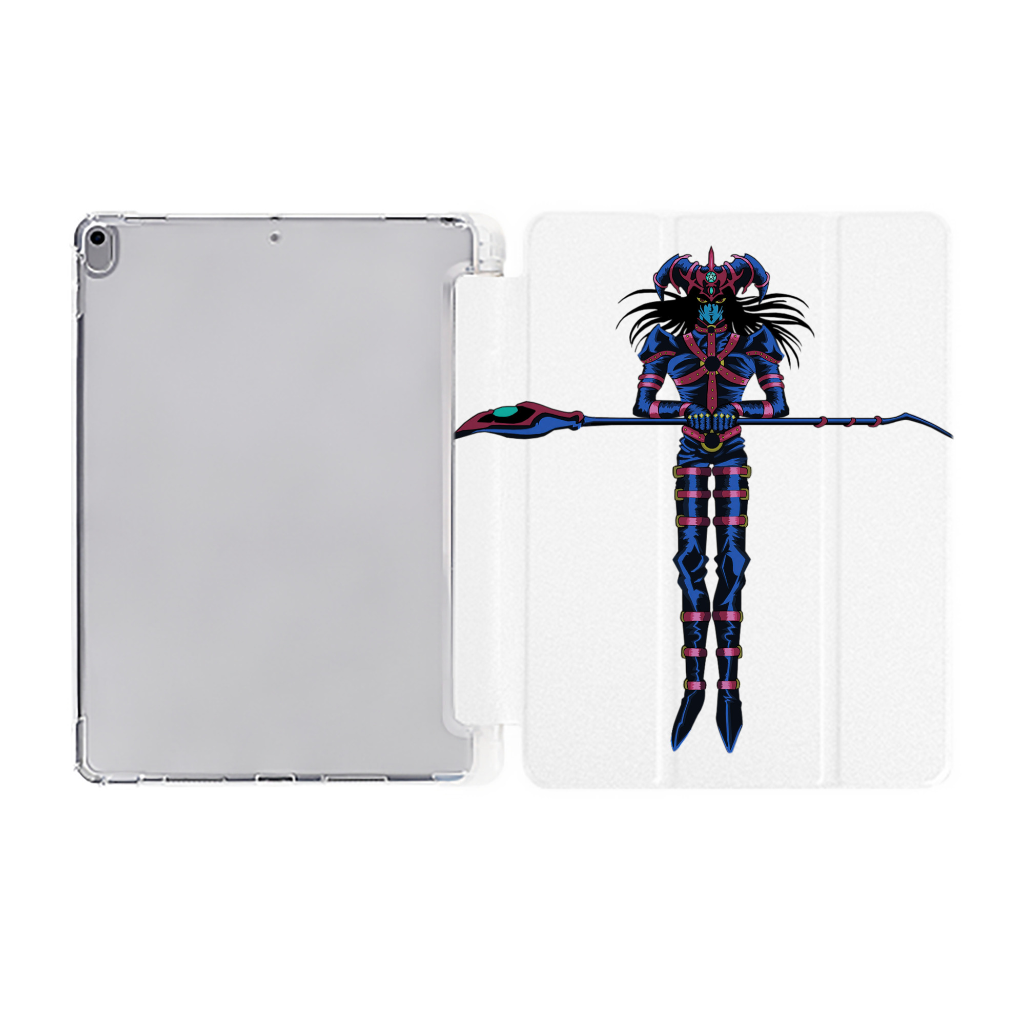 （画像用） 遊☆戯☆王 Yu-Gi-Oh! IPad ケース ペン収納付き 三つ折りスタンド PUレザー×シリコン 対応機種9.5/10.5/10.9インチ